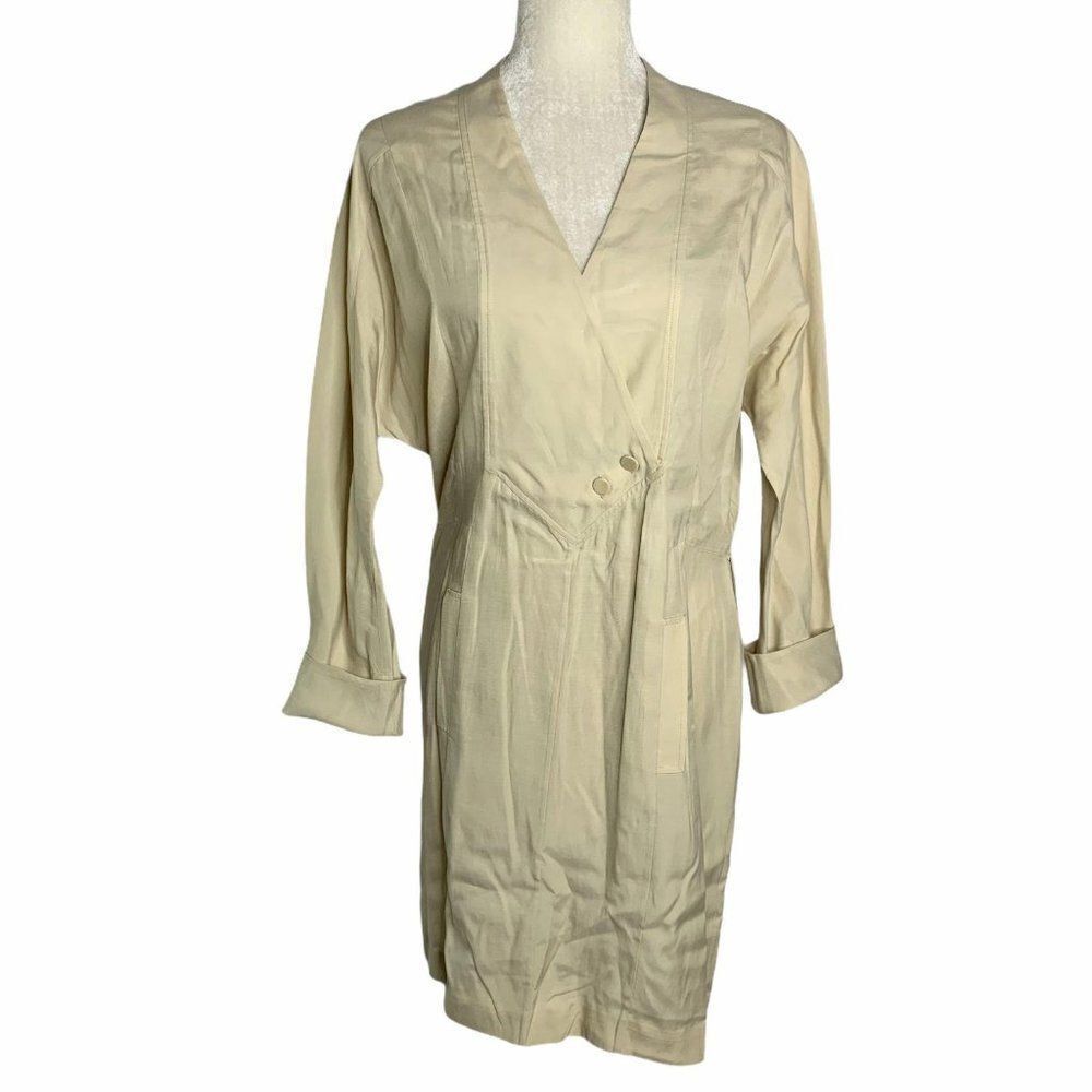 BCBG Dolman Sleeve Midi Shift Dress XXS Beige